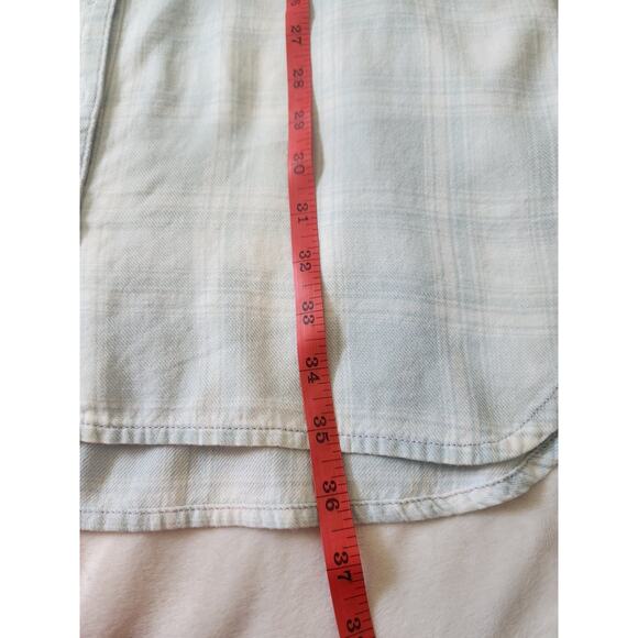 Cloth & Stone Anthropologie Blue Plaid Shirt Dress with Belt Size S - Picture 5 of 13
